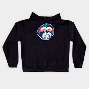 Shih Tzu Dog Illustration Kids Hoodie